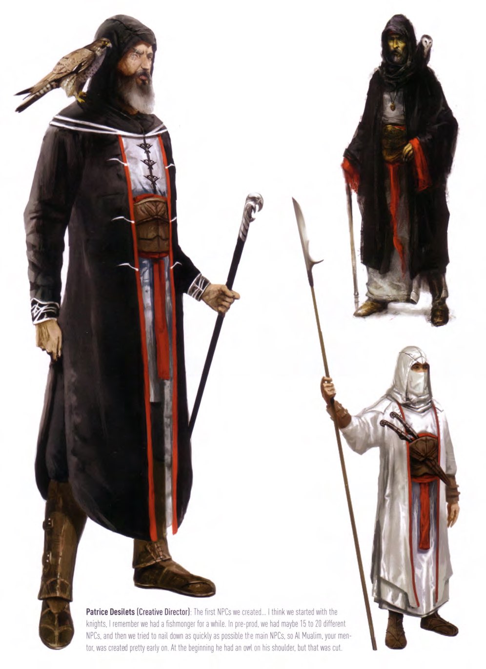 CODEX on X: Al-Mualim was one of the earliest characters designed for  #AssassinsCreed (2007) during pre-production, and he was initially planned  to have an owl on his shoulder, according to Creative Director @