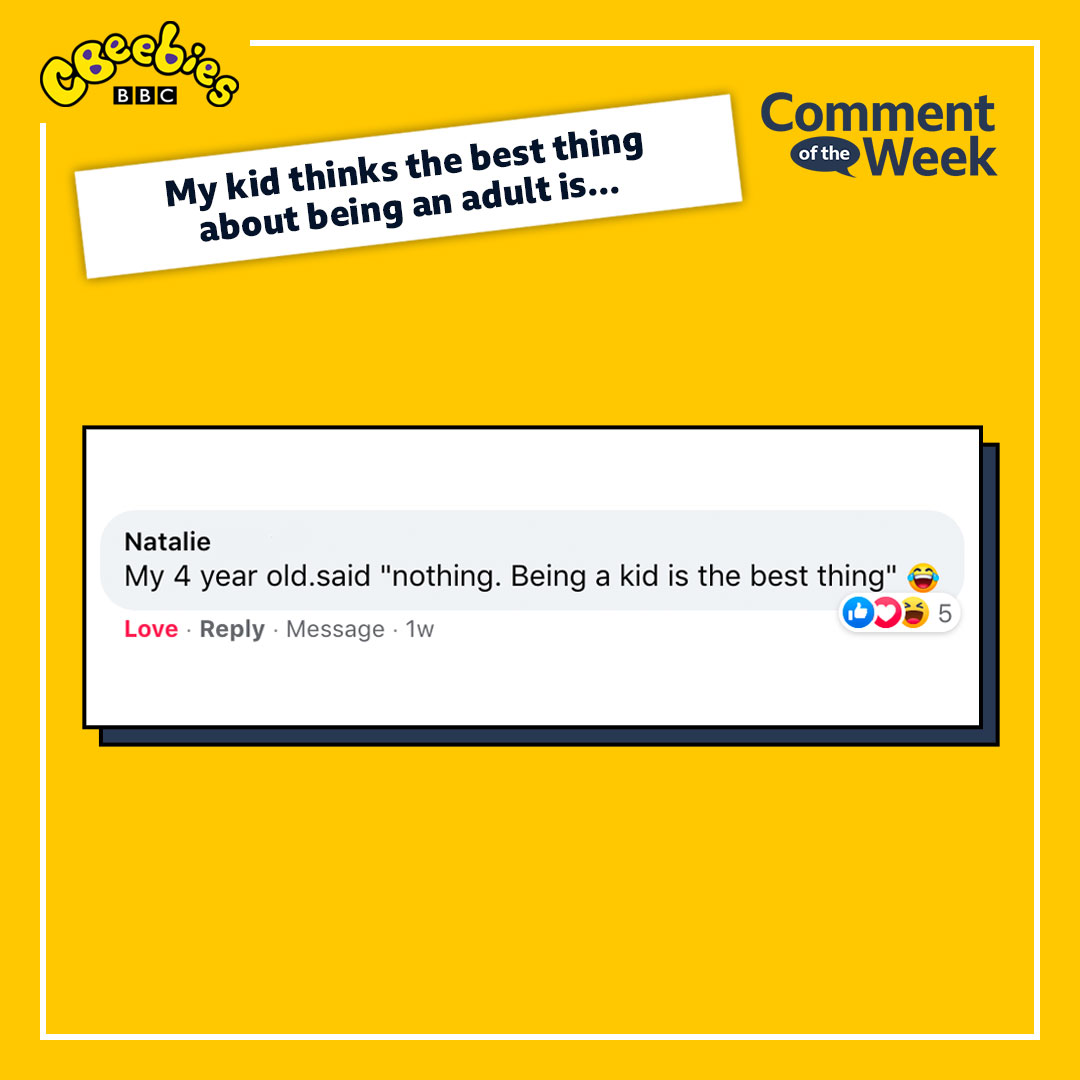 CBeebiesHQ's tweet photo. Your kids make us chuckle!
Any more funny replies? π€£
#CBeebiesCOTW https://t.co/XvjpGw3O9O