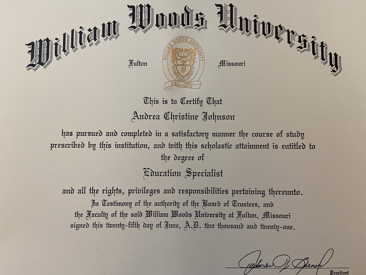 Look what came today 👏🏻 #EdSpecialist <a href="/WilliamWoodsU/">William Woods Univ.</a>