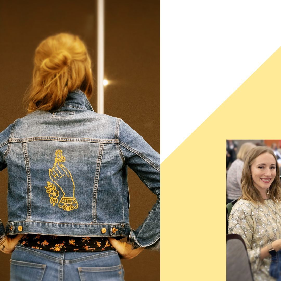 WildVioletCS's tweet photo. #StitchCon 2019 I spent the whole retreat stitching this #crossstitch design on to a #denimjacket.
โ
You can almost hear the #birds in the garden as this #Victorian cuffed hand reaches for a #butterfly just before it delicately lands on her finger.
๐ https://t.co/YpWwmLPftX https://t.co/V5r98dxUMd