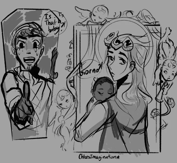 They definitely get on each other's nerves but it's out of love BAHAH
Mista only scolds her cause he care 💙

Here's one of the first doodles I did of baby Josette, this is where mista older look comes from 