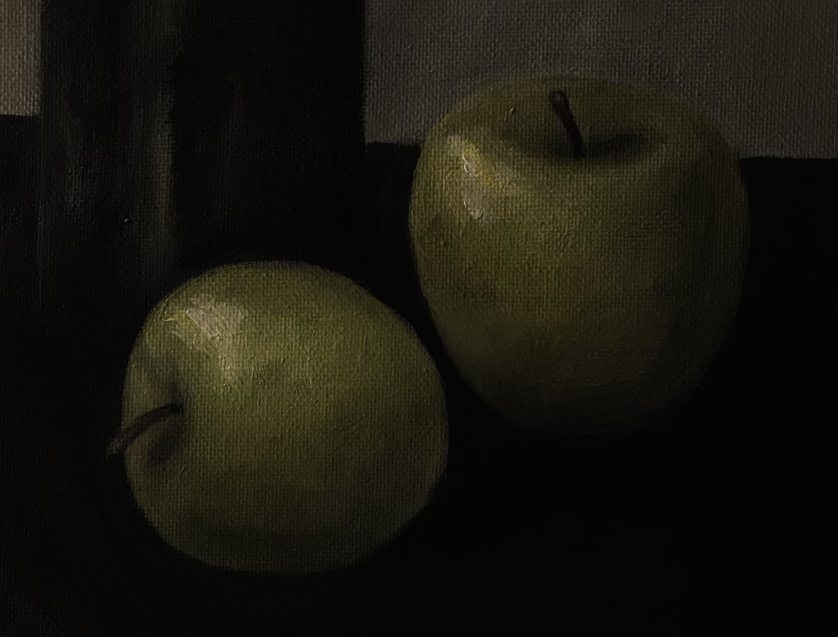 More art , less everything else.
- لوحتي “green apple” 
Oil color on canvas - 12x16 inch.
#رسمتي #oil_painting <a href="/Rassamen/">Rassamen رسامين</a> <a href="/artists_100/">𝔸ℝ𝕋 | ْفَن</a> <a href="/art_forus/">الحياة والفن</a>
