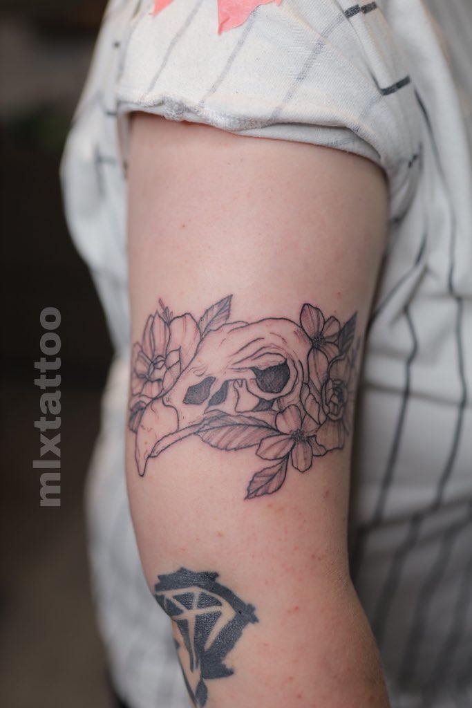 mlxart's tweet photo. big thank you to @onethirdofhas @RaupeThule for driving 5-6 hours to come get tattoos from me. what an honor, my first international clients! i will always remember this moment/experience in my tattoo journey ! thank you for the good time 🥰

 #cliqueart #twentyonepilots https://t.co/BbqyD7ISni