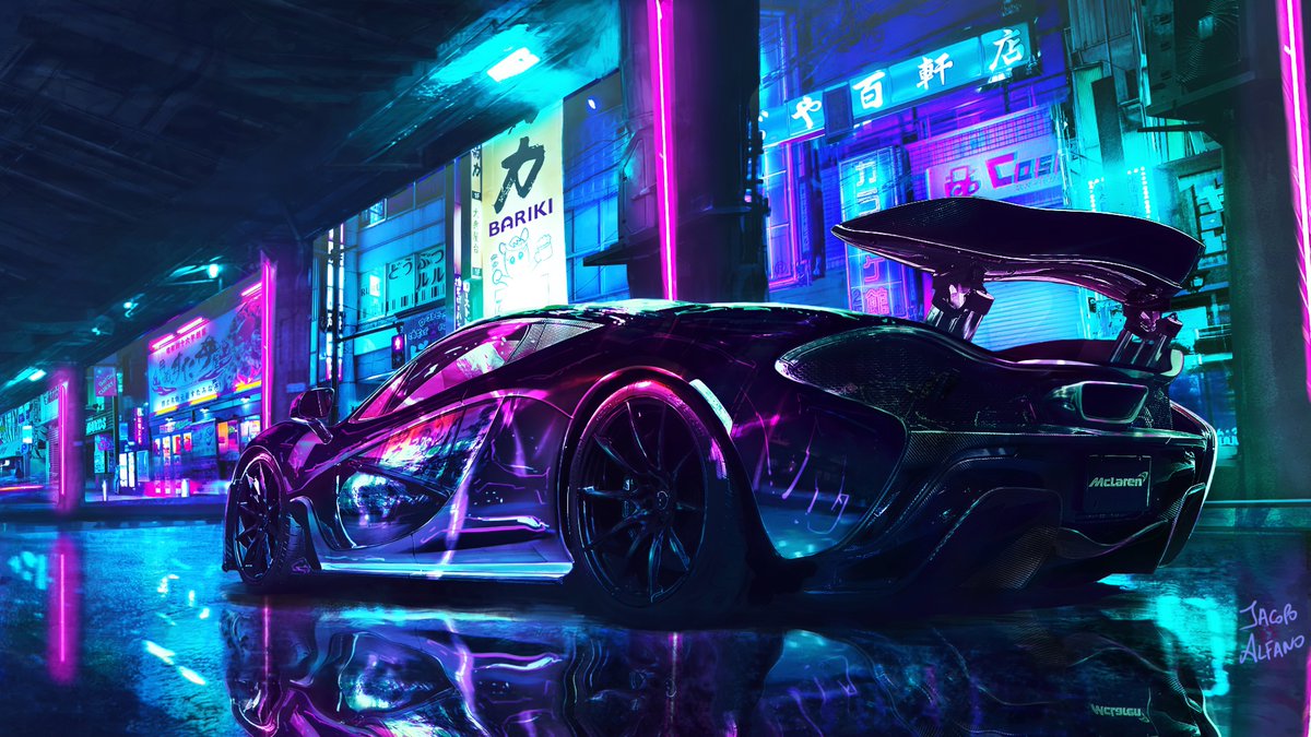 A McLaren Supercar 🏎️ in Synthwave City ☄️
Neon Art by Jacopo Alfano ✏️

#McLaren #Supercar #SynthwaveCity #RetroArt #NeonArt #CyberpunkArt #JacopoAlfano #RetroSynthwave