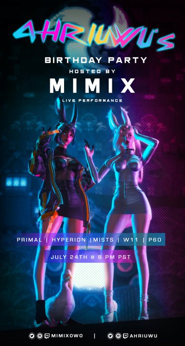 You’re all cordially invited to my virtual birthday party in FFXIV and on my sibling’s stream @Mimixowo