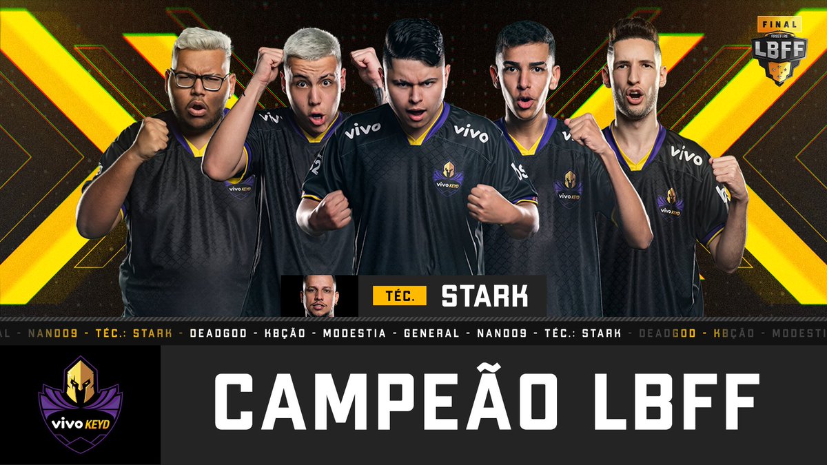 FFesportsBR's tweet photo. E O CAMPEÃO DA #LBFF 5 É O @VivoKeyd 🔥🔥🔥

A equipe teve um desempenho excelente nessa #LBFF e garantiu a vitória! 

PODEM COMEMORAR QUE O VIVO KEYD LANÇOU A BRABA E O TÍTULO É DOS GUERREIROS 🥳 https://t.co/E5OuI4J63L