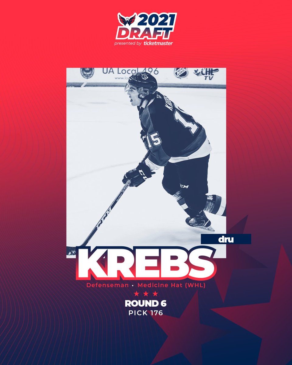Washington Capitals (@capitals) on Twitter photo With the 176th pick in the 2021 NHL Draft, the Washington Capitals are proud to select defenseman Dru Krebs!
#CapsDraft | <a href="/Ticketmaster/">Ticketmaster</a> With the 176th pick in the 2021 NHL Draft, the Washington Capitals are proud to select defenseman Dru Krebs!
#CapsDraft | <a href="/Ticketmaster/">Ticketmaster</a>