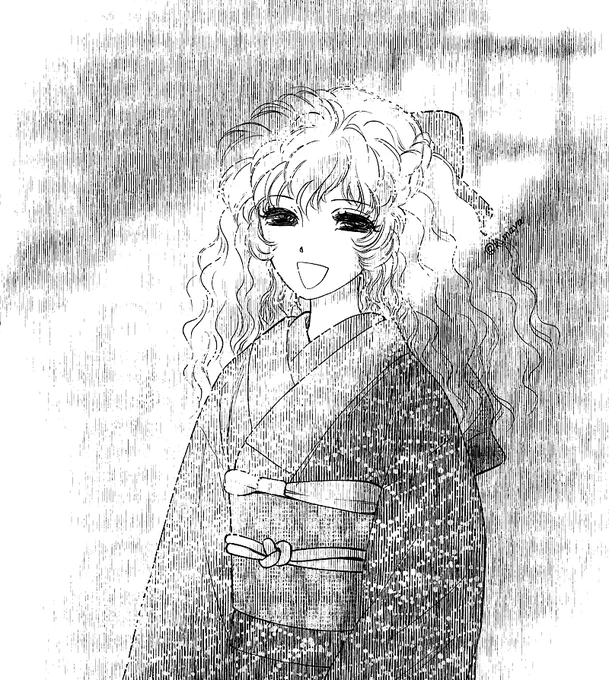 窓際
 #オリジナル #女の子 #着物 #和服
縦線影素材テスト。広範囲はちょっと難しいかなー https://t.co/9pqOOWQhjt 