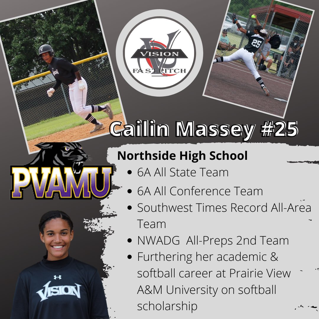 Check out this year’s accomplishments for our senior, <a href="/42massey_/">Cailin Massey</a> ! Couldn’t be prouder to see her go make an impact at <a href="/pvamusoftball/">PVAMU Softball</a>! Check out our Vision Gold 18U Facebook page to see what her teammates had to say about her! ❤️💪🏼🥎