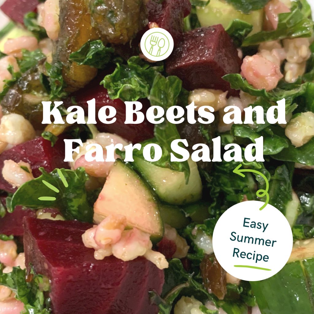 Need a summer salad idea? Try this farro salad with beets and kale. Light and perfect as lunch or side dish! chuchufamilyfun.com/kale-beets-and… #EasyRecipes