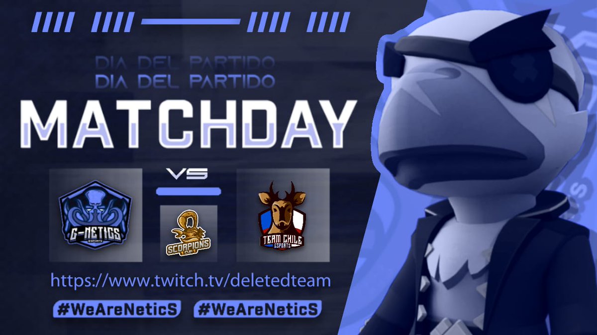 #BrawlStars - MATCHDAY..

En unos minutos nos enfrentaremos contra la nueva generacion de los dobermangs🐕, en esta ganaremos por nuestra recien derrota.🐙🔥

🏆 - <a href="/ScorpionsCup/">Scorpions Cup</a> 
🆚 - <a href="/TeamChileBS/">Team Chile eSports🇨🇱 | #GoTCH</a> 
⏰ - 23hrs.🇦🇷
📌 - Fecha 1
📢
twitch.tv/deletedteam

#WeAreNeticS