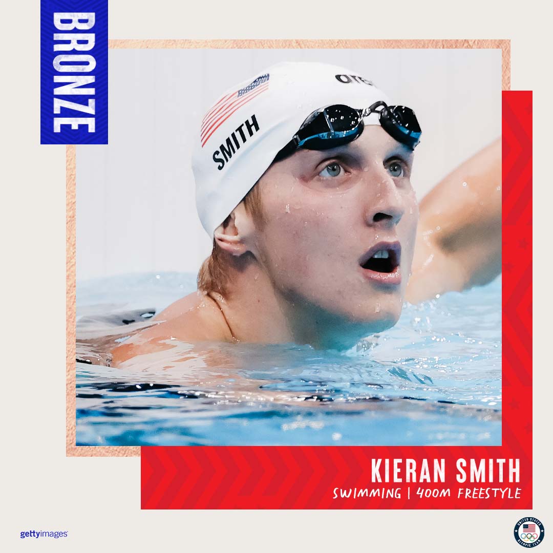 TeamUSA's tweet photo. Bronze medal in your debut Olympic final? Kieran Smith will take that. 😏

#TokyoOlympics https://t.co/O7Ck1r7Jn8