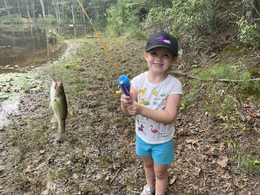 She caught her first bass today. #takemefishing #AllAboutThatBass