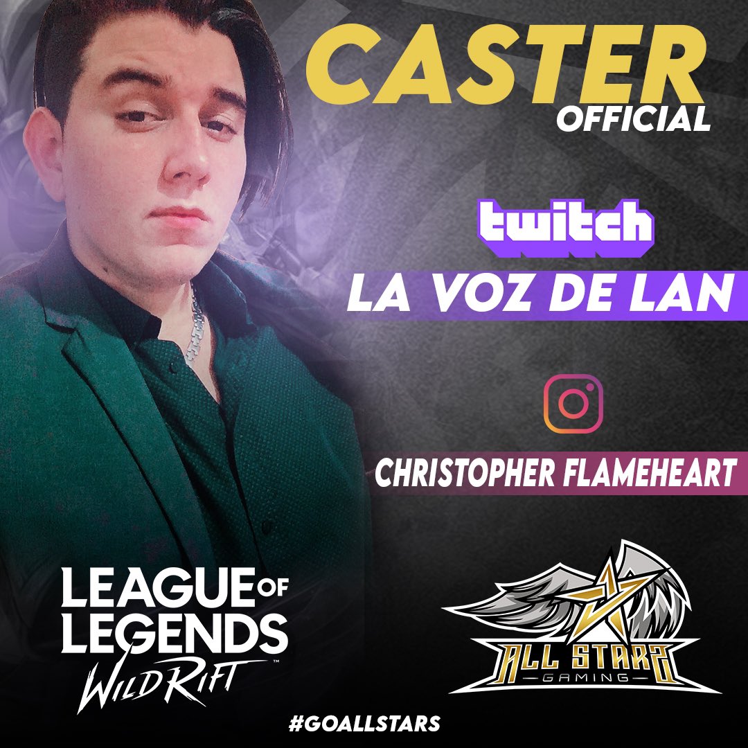 AllStarsGaming6's tweet photo. Caster Oficial de All-Stars
 (La Voz De Lan) https://t.co/Qm7zWxYmHV