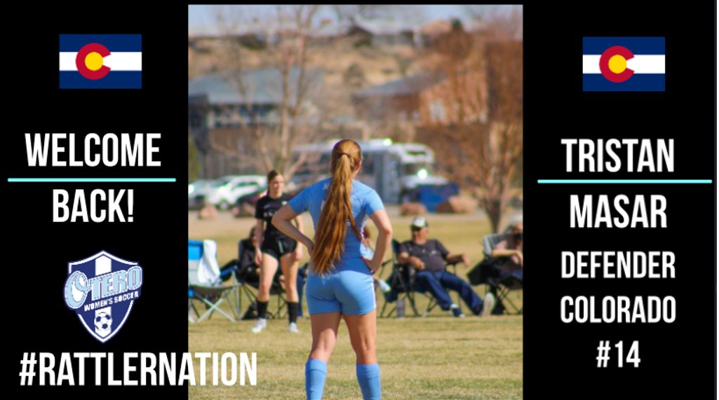 OteroSoccer's tweet photo. Meet the Rattlers: Day 24

Please welcome back Defender Tristan Masar out of Penrose, Colorado. During her first season Tristan made 9 appearances, including 3 starts against Region 9 opponents. 

Welcome back to #RattlerNation Tristan! https://t.co/vEdiu58VEF