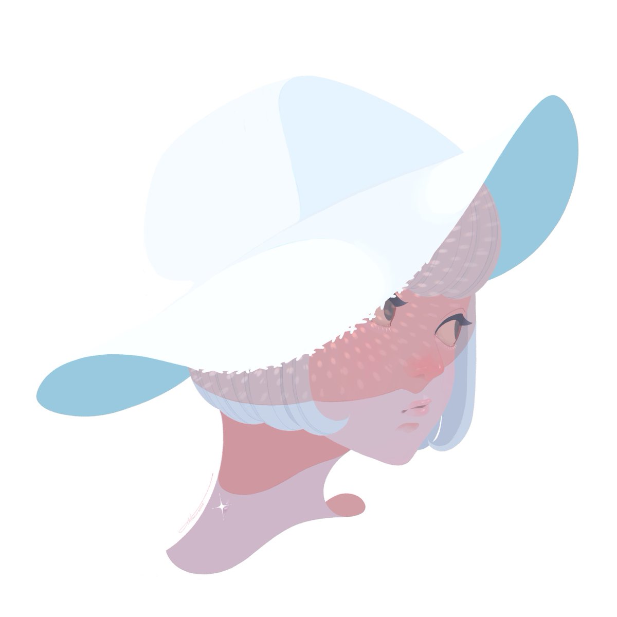 1girl solo hat simple background white background short hair white headwear  illustration images