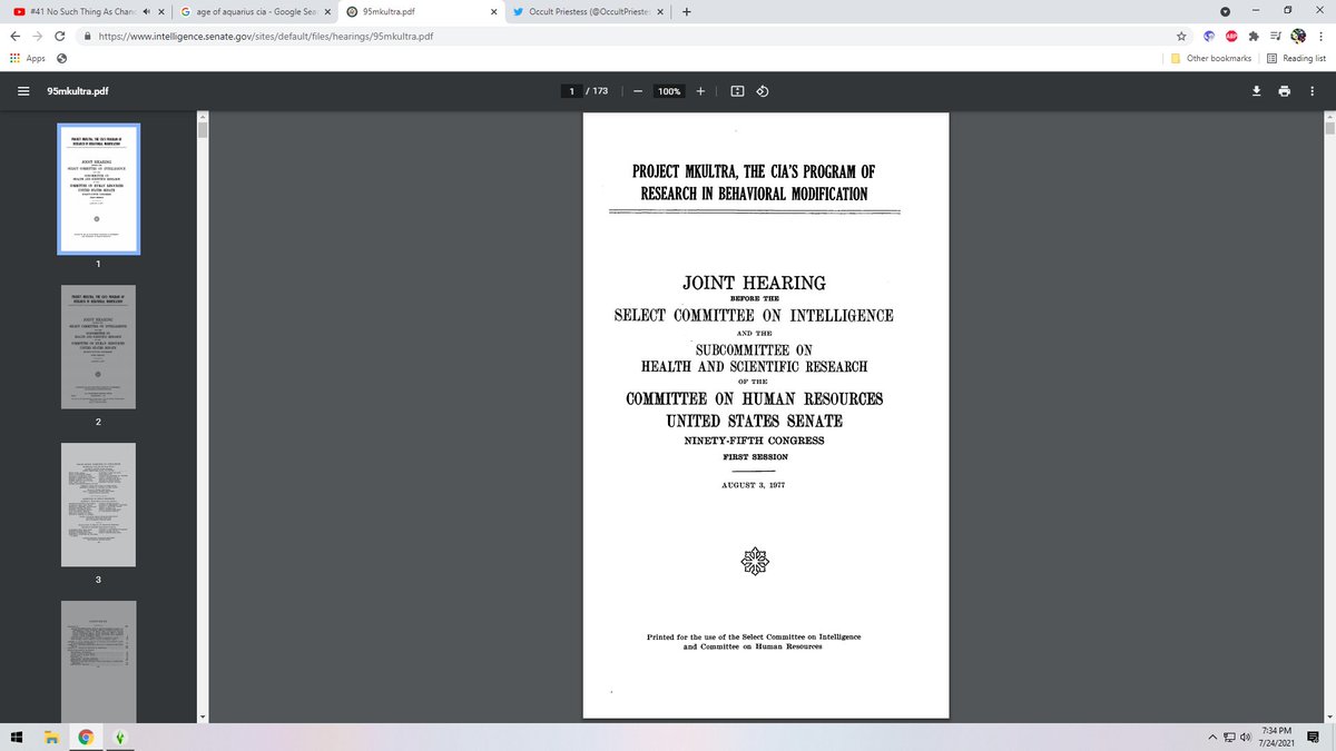 OccultPriestess's tweet photo. PROJECT #MKULTRA, THE #CIA'S PROGRAM OF
RESEARCH IN #BEHAVIORALMODIFICATION
JOINT HEARING BEFORE THE SELECT COMMITTEE ON INTELLIGENCE AND THE SUBCOMMITTEE ON #HEALTH AND #SCIENTIFIC RESEARCH OF THE COMMITTEE ON #HUMANRESOURCES UNITED STATES SENATE.
๐ฑle Scream๐ฅ #Science-Faction https://t.co/7AKUPzkum6