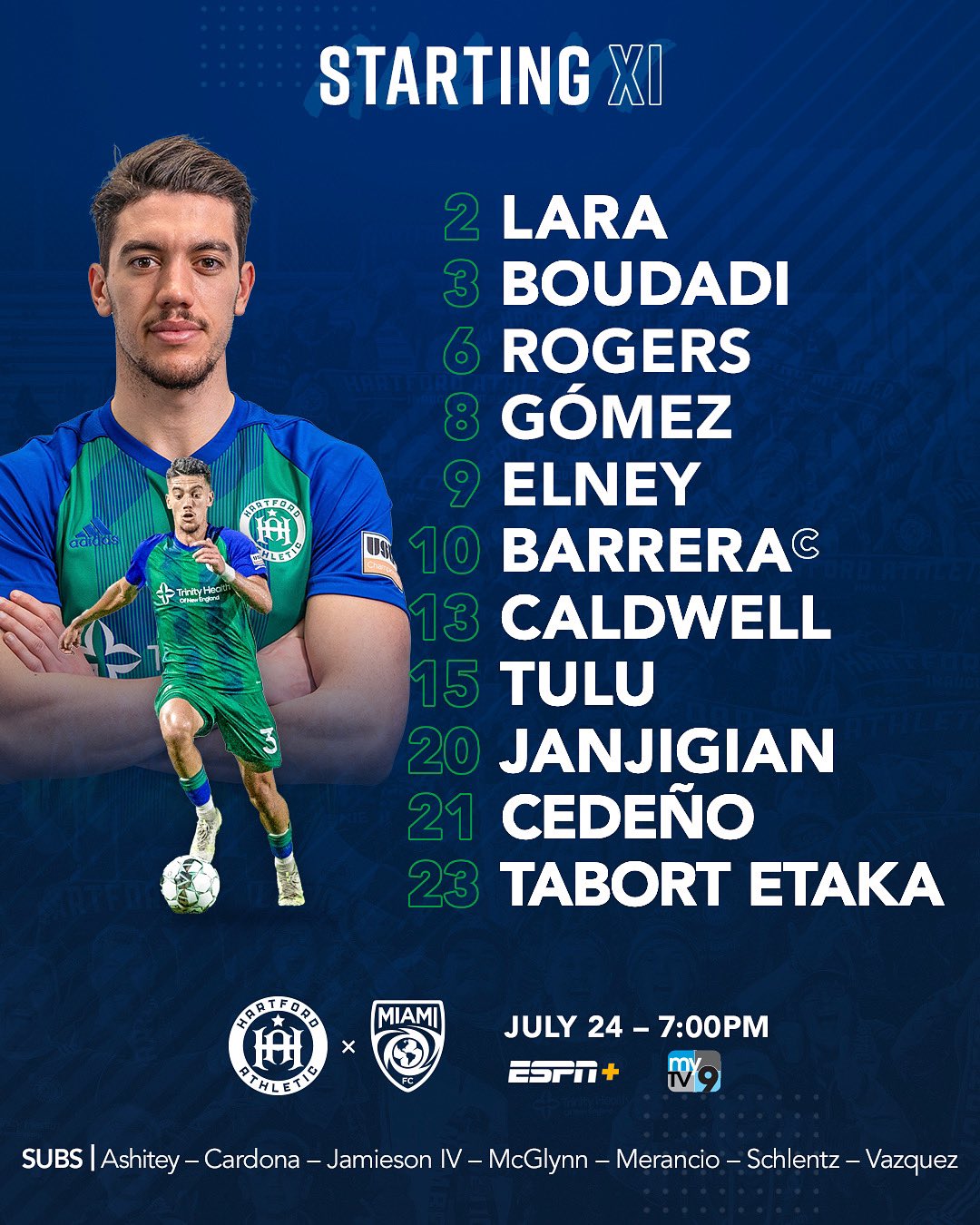 Hartford Athletic on Twitter "Starting tonight for your Boys in Green