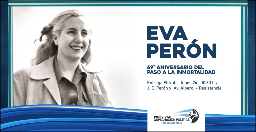 instituto_peron's tweet photo. Como todos los años invitamos este lunes 26 a las 10:30 hs a todos los compañeros y compañeras a realizar la entrega floral en conmemoración al 69° Aniversario del paso a la inmortalidad de nuestra querida Evita Perón. https://t.co/vMddX6a1NK