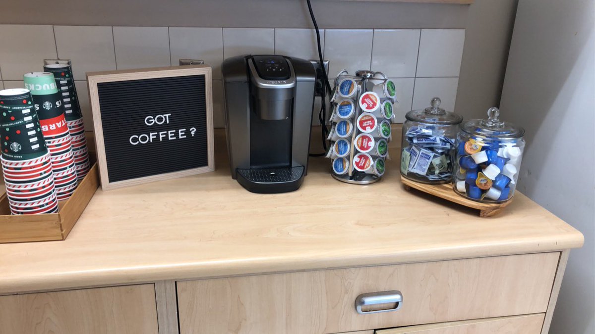 Who doesn’t love a good coffee bar!!! Refreshed, Restocked &amp; Ready for Operation Caffeine Recharge! #1114SquadGoals <a href="/eochampaugh/">Ellen Ochampaugh</a> <a href="/ETLMason/">Mason Graves</a> <a href="/AllisonTarget/">allison.target</a> @psjane <a href="/CRBrookhouser/">Chris</a>