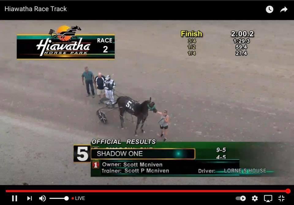 Shadow One broke her maiden today <a href="/HiawathaHP/">Hiawatha Horse Park</a>! Thanks to <a href="/HouseLorne/">Lorne House</a> for the drive! Very proud of this filly’s progress!