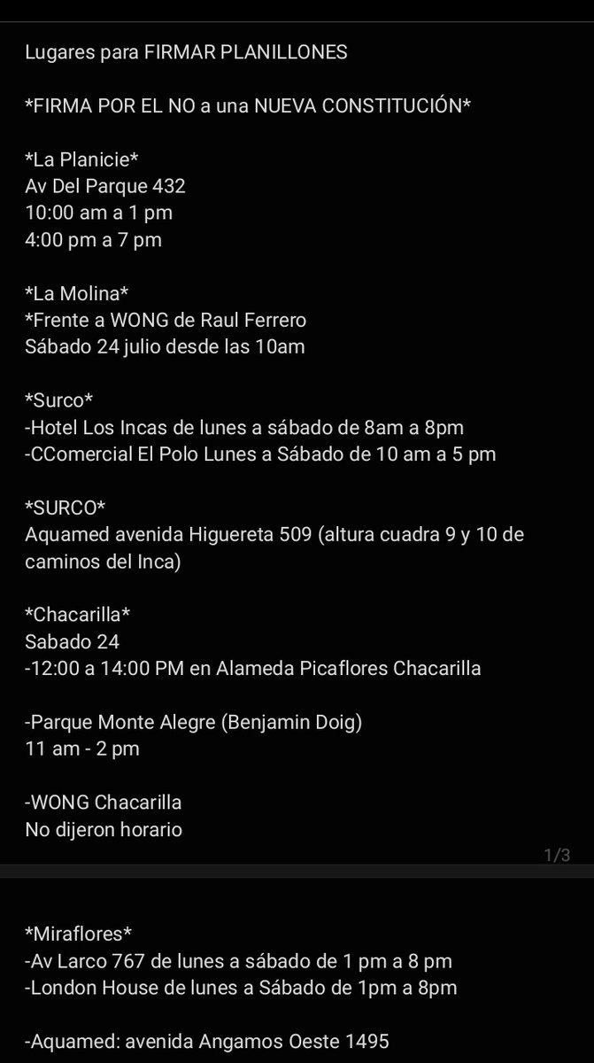 Patriota200Peru's tweet photo. Cuando firmes el planillón PON ATENCIÓN, firma el de REFORMA q modifica el Art.206 Que es iniciativa de @LucasGhersi ! 
❌ No el 204 que es de PL!
Hay infiltrados intentando confundir,  arengando por nosotros y hacen firmar el de ellos.
Detallamos también lugares de recolección👇 https://t.co/9ysJmEv3rb