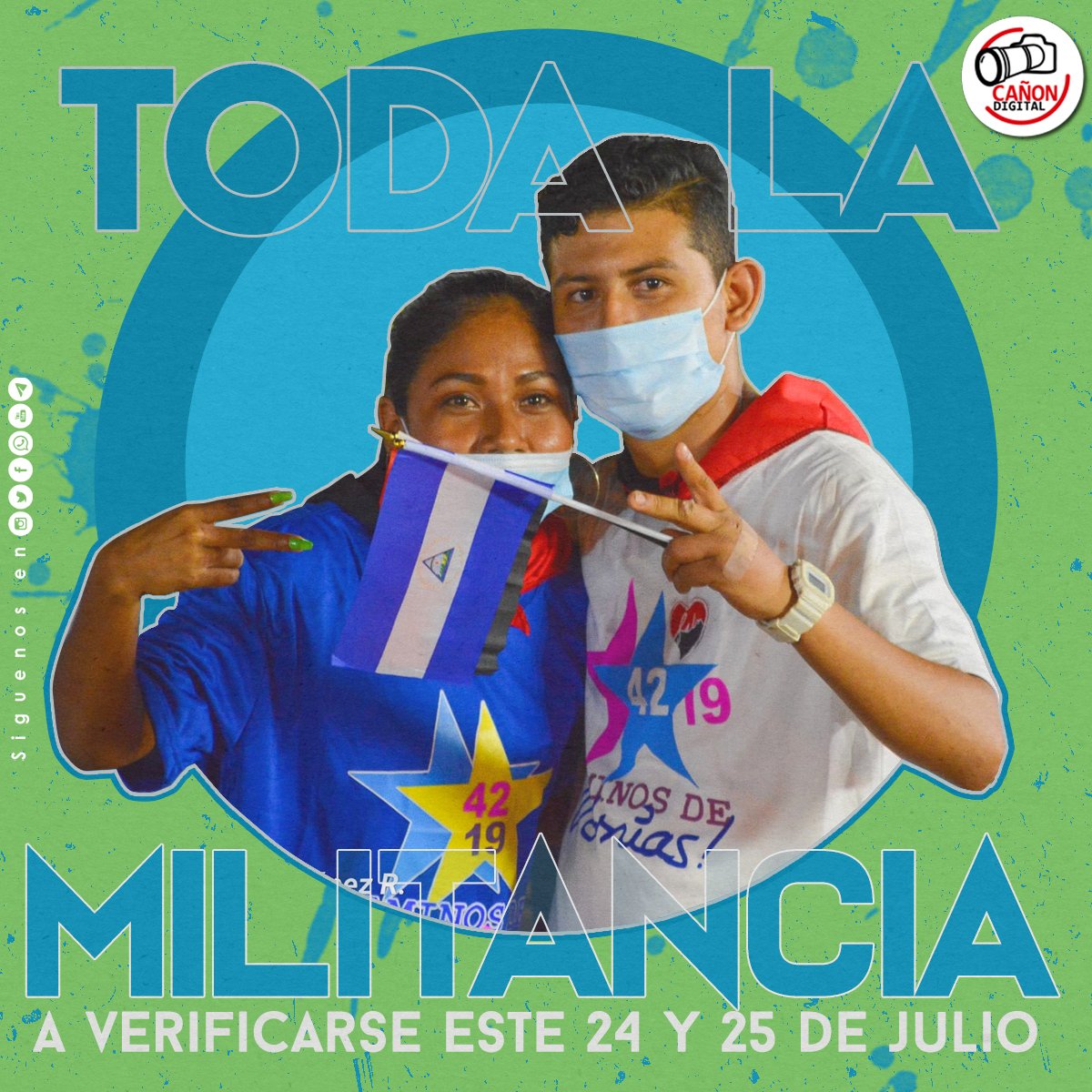 Deber de todo militante  #24Y25VERIFICANDONOSGANAMOSTODOS 

#DiaDelEstudiante 

#SiempreSera23 

#Nicaragua