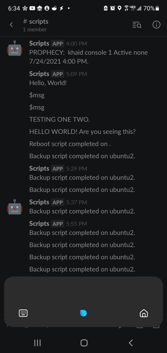 Used #azure Automation to start up my #Ubuntu VM to run a backup script. VM is deallocated 30 minutes later using Auto Shutdown.  A Slack message notifies me when it's done.

#programming #DEVCommunity #100DaysOfCode