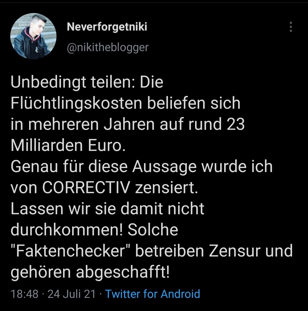 AKundendienst's tweet photo. Oha, #NikiTheMimimi aka #nikitheblogger heult mal wieder rum und faselt was von Zensur... 🤣
Passiert halt wenn man "Journalismus" ohne Quellen betreibt und ständig nur dummes Nazi-Zeug in die Welt kotzt! 👌
#AfDSprechpuppe #NikiTheNazi
#neverforgetniki #NikiTheHetzer #Correctiv https://t.co/3icbZR3Xwh