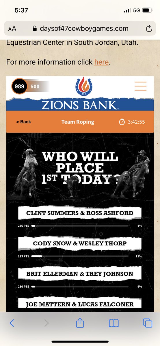 XciteInt's tweet photo. It’s the final day to #pickthepodium for @Daysof47Rodeo. Head to https://t.co/pSoBtV8yIU scroll down the page and enter your phone number when prompted. Then make your predictions. It’s #XEO powered by @VersusSystems. #rodeo #gamification #versus #vs https://t.co/BEoiocNQ9C