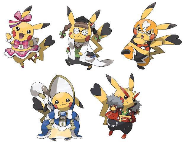 pikachu clothed pokemon pokemon (creature) glasses no humans cosplay smile white background  illustration images