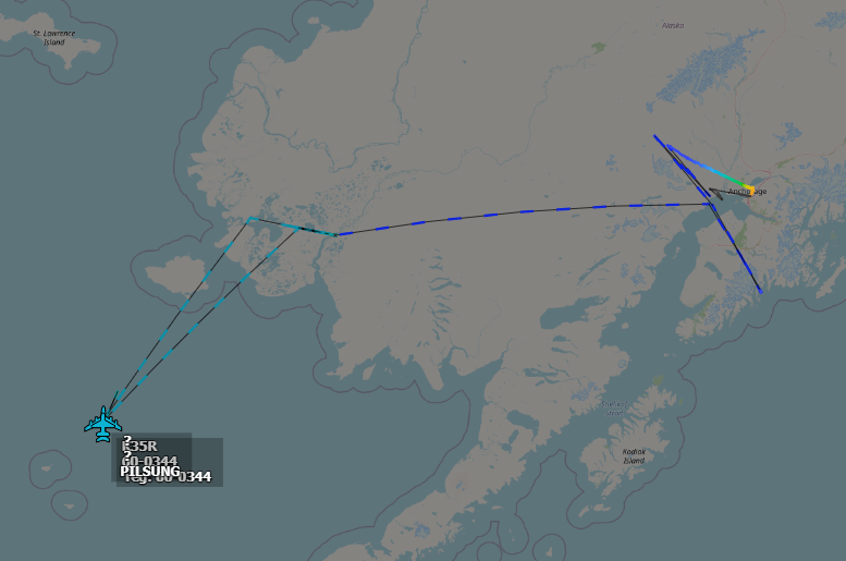 ameliairheart's tweet photo. USAF KC-135 60-0344 and A-10 81-0998 out of Eielson AFB, AK heading to Yokota AB, JP. Track is not accurate to the real position of the aircraft.
https://t.co/Pf2pkEaoKY
#ADSB #AE19E6 #AE013C https://t.co/TPB3t1Z9wU