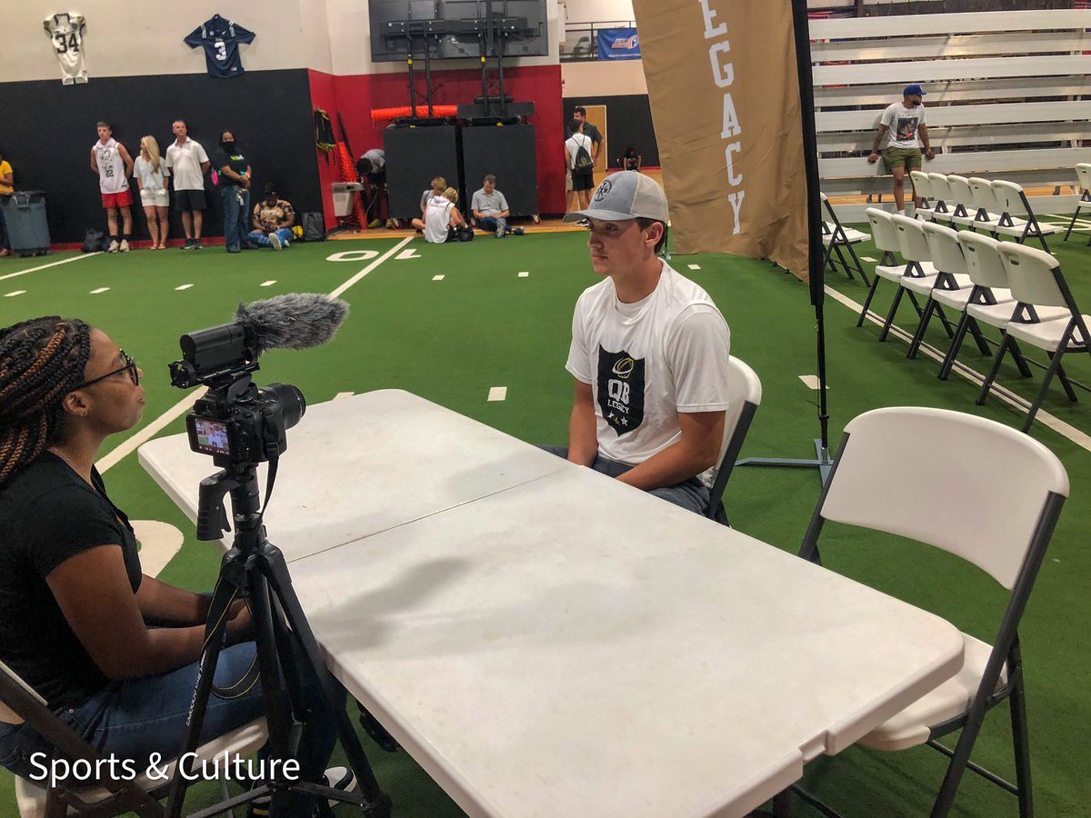 MySportsCulture's tweet photo. At yesterday’s @LegacyQb symposium…. we wanted to give these young QB’s a learning experience about talking with the media #MediaClass https://t.co/hMcznfNWNk