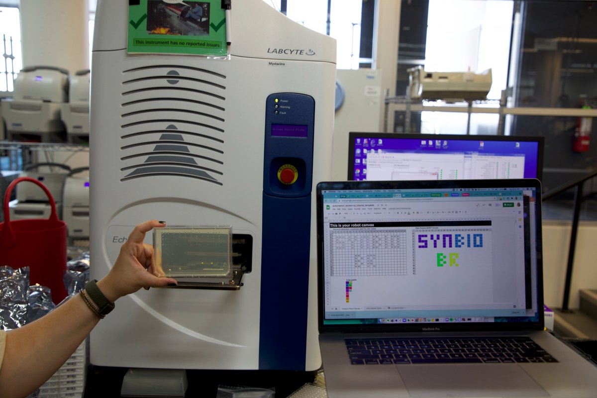 synbiomaria's tweet photo. We are opening our foundry--users will set up a robot run at Ginkgo from their own computers in Brazil. Understanding the power of lab automation with living robot-operated art. This is our team getting ready for the @Ginkgo users tomorrow! https://t.co/vmDmrceaID