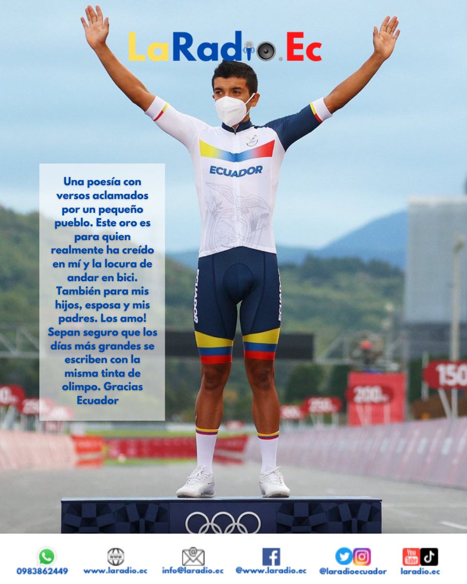 🗣 @RichardCarapazM ✍️ 

#RichardCarapaz 🚴‍♂️ #Tokyo2020 #carapaz 🥇 #CarapazDeOro 🇪🇨  #Ecuador 👏🏽