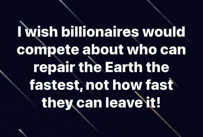 zleck's tweet image. #priorities #JeffBezos #RichardBranson #ridiculous