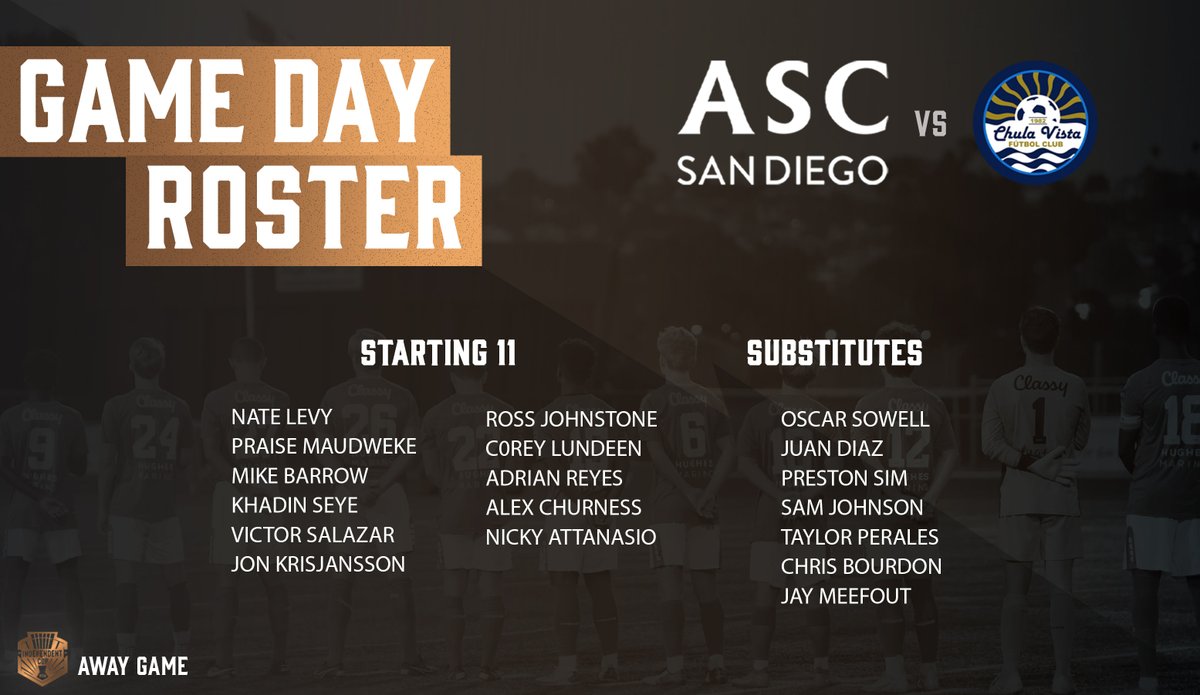ascsandiego's tweet image. #ASCSD roster for their final match of the first round of the 2021 @NISASoccer Independent Cup! #NISAIndCup21 🔥🔥 Game kicking off in 15 minutes... #GOASC !!!