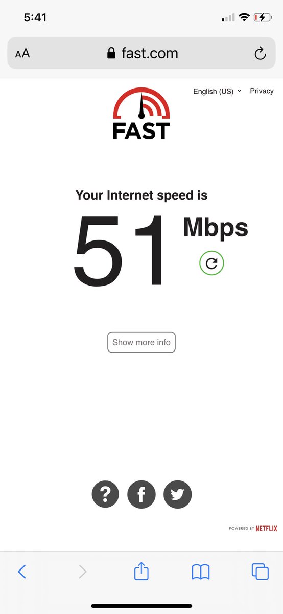 Starlink is installed. I was getting some speed tests over 100, nothing under 25.