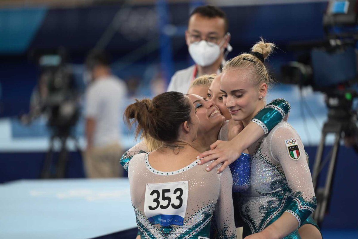 gymnastics's tweet photo. Women's #ArtisticGymnastics Qualification Subdivision 1⃣ wraps up... and it's Italy 🇮🇹 that lead the way in both Team and All-Around standings 

#Tokyo2020 #Olympics https://t.co/QMcsnRrcn0