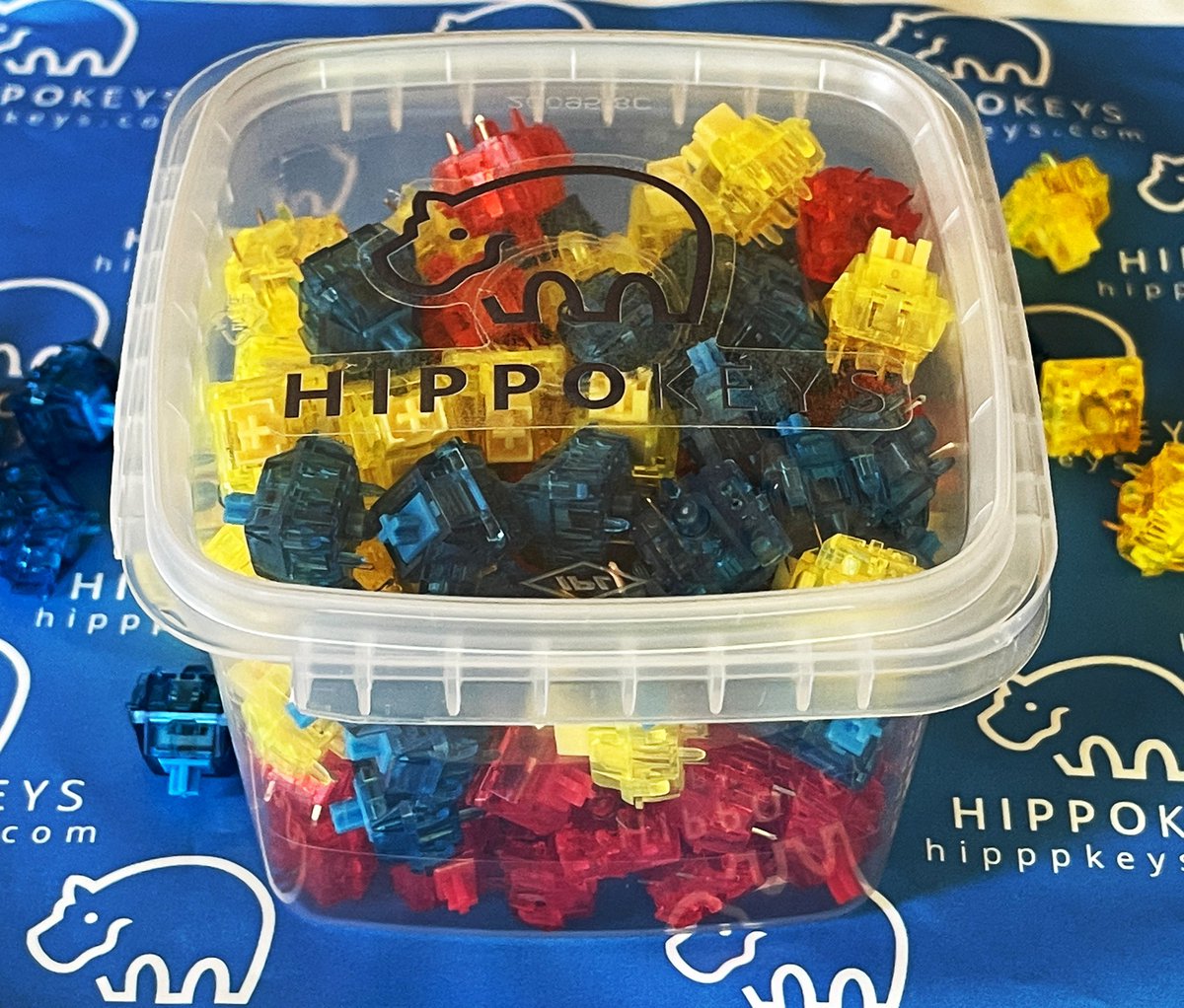 You want all the colors? Oook then, we can do that! 
#hippokeys #mechanicalkeyboard #switches #gateronink #gateron #inkv2 #ink #yellow #red #blue #keyboard #keyboardswitches