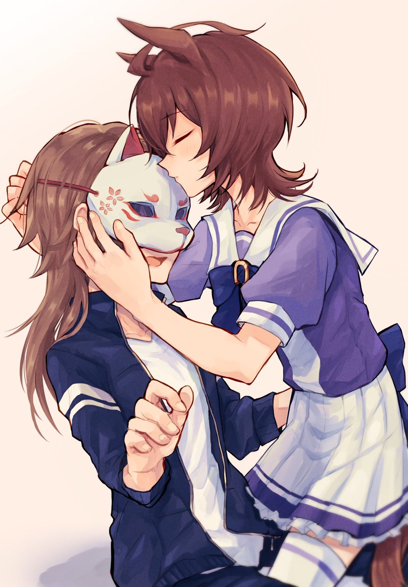 アグネスタキオン(ウマ娘) 「タキモル♀_(:3 」∠)_
お面は祭りで買ってきたって事にしといて((😇モル」|希吏のイラスト