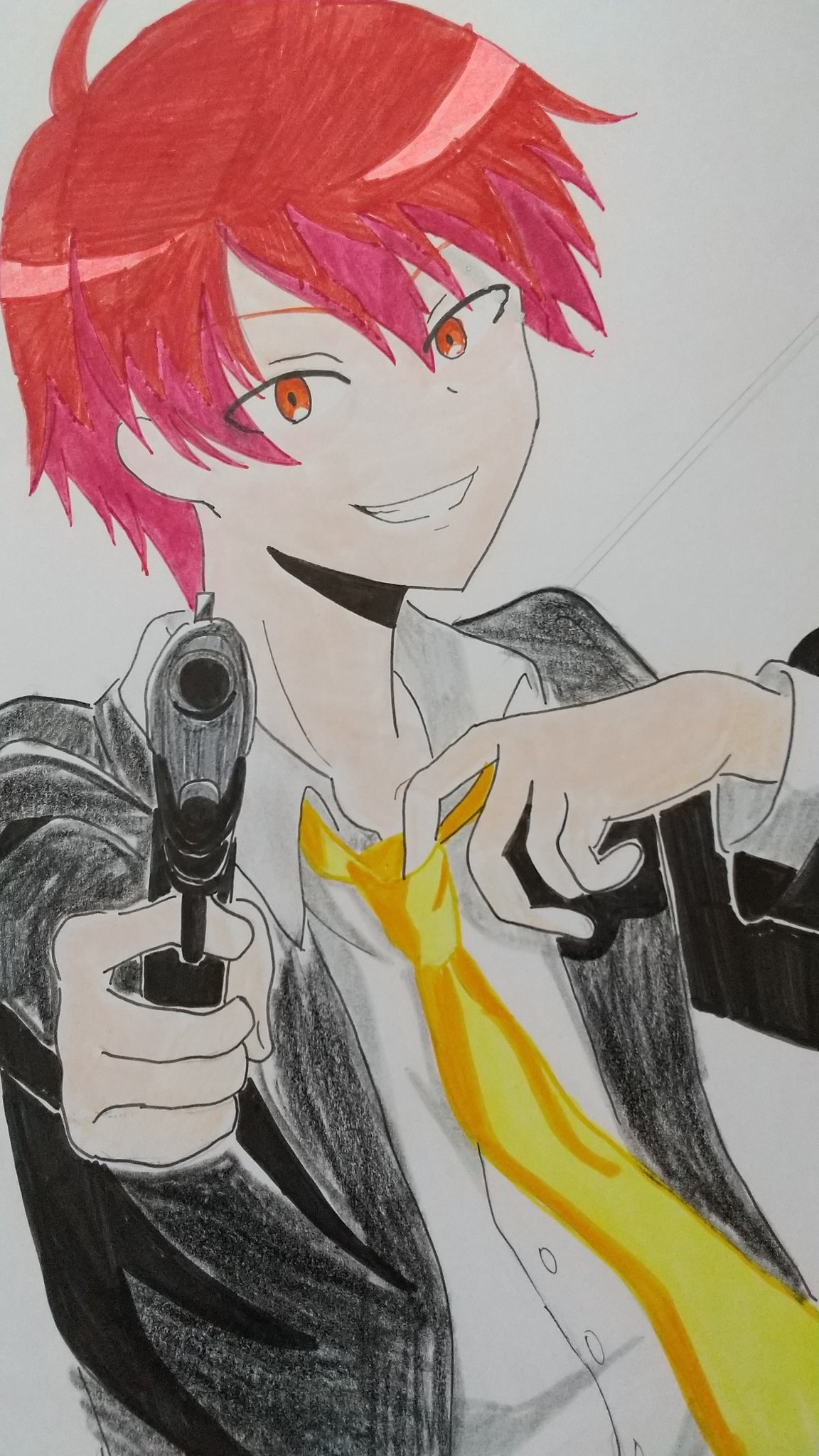 椿 宝珠 つばき ほうじゅ 大学時代に描いた 暗殺教室 の赤羽カルマの模写イラスト 暗殺教室 イラスト 過去絵 模写 イラスト イラスト好きな人と繋がりたい 絵描きさんと繋がたい 絵師さんとつながりたい みんなで楽しむtwitter展覧会 T