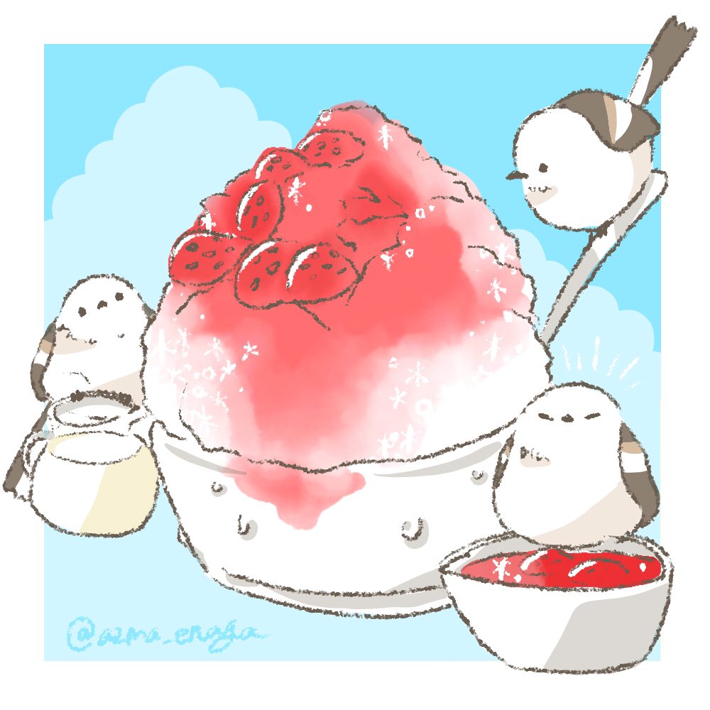 「夏のひんやりスイーツ #かき氷の日 🍧 」|吾妻まいか｜5月ガチャガチャのイラスト