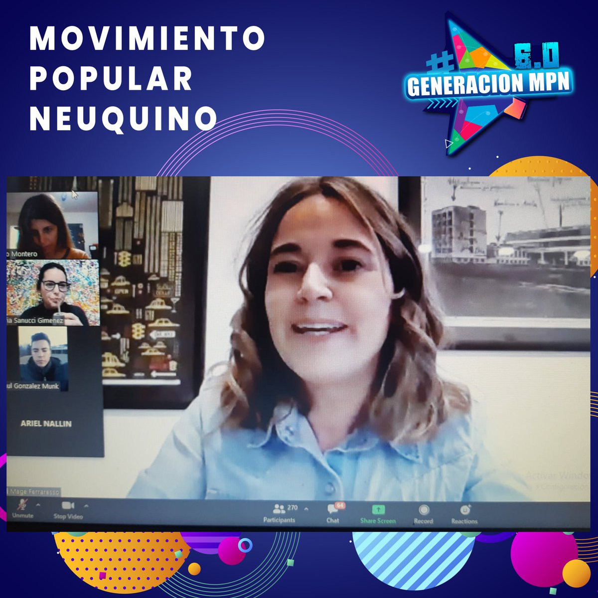 6Generacion's tweet photo. #EleccionesDiputadosNacionales #CandidatosJóvenes. #ListaA
¿Cómo garantizar la mirada joven en el diseño de la plataforma electoral?
Charla con candidatos a diputadas y diputados de la provincia de #neuquén. Mucho orgullo de las juventudes que tiene el @MPN_OK
 Vamos compañer@s!! https://t.co/A8SeKoDxYn