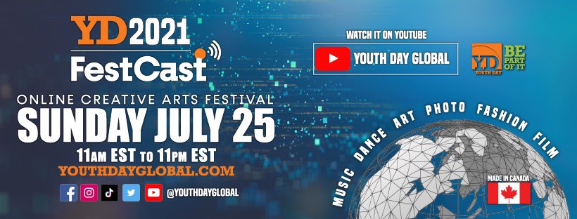 Don’t forget to #subscribe and tune in this Sunday, July 25. I’ll be on reel #5 starting at noon pst/3p est youtu.be/xYn2vqGgSgA #festcast #youthdayglobal
