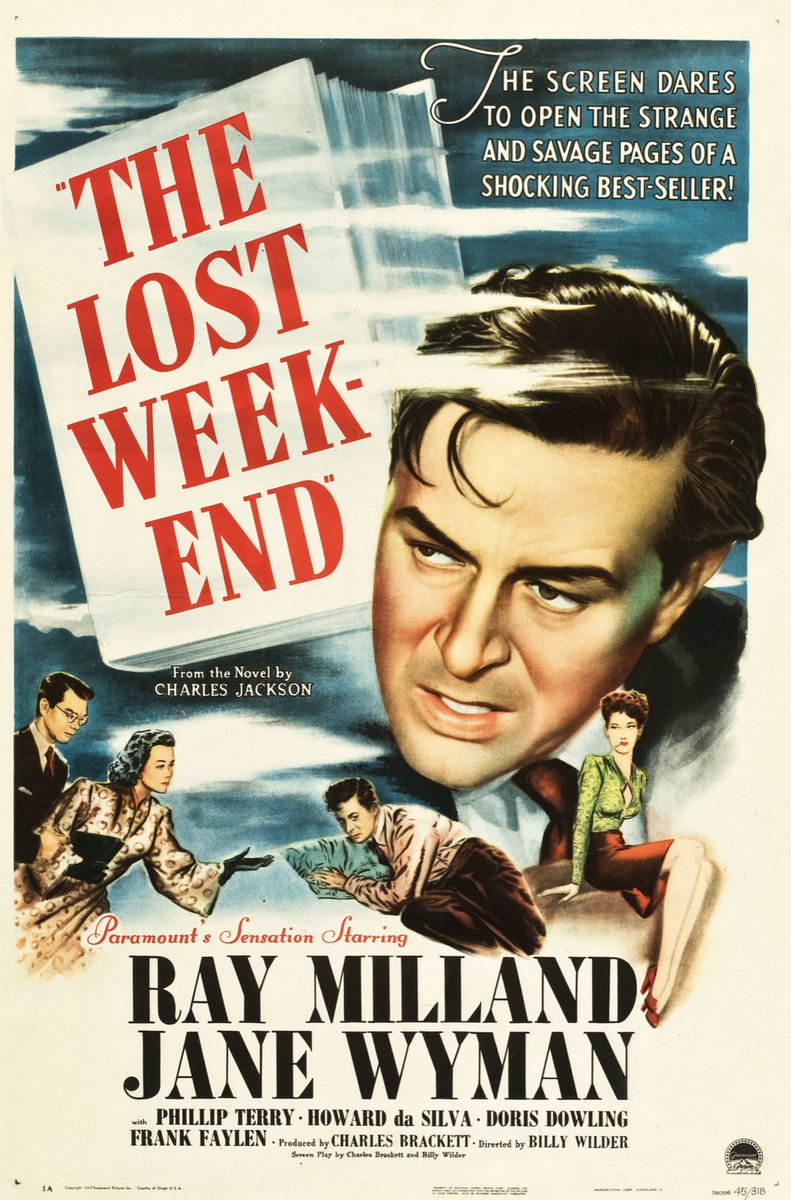 ToursHollywood's tweet photo. https://t.co/dojFO26NvP
The Lost Weekend (Paramount, 1945). 
One Sheet (27" X 41"). https://t.co/ih7n2bhZGx