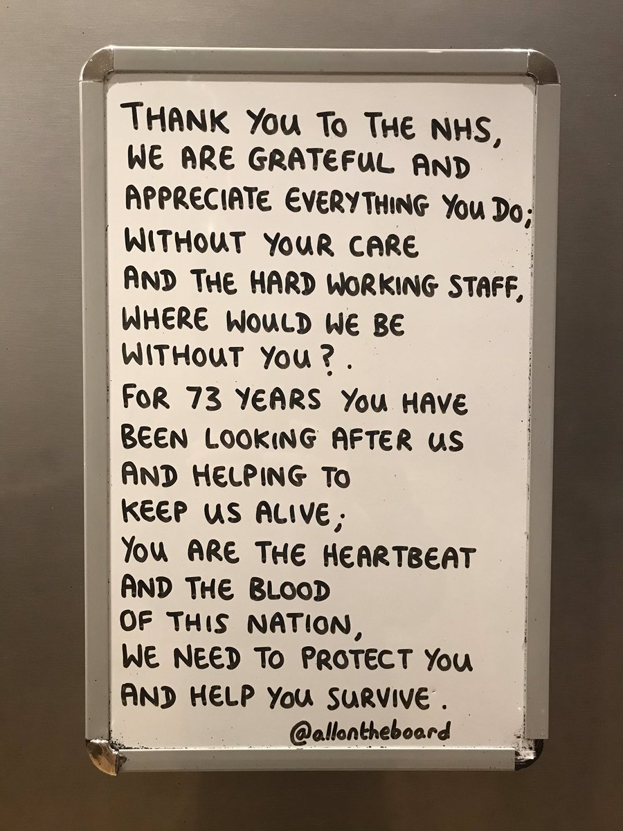 Thank you to the NHS and all of the hardworking staff. 
We absolutely love you. 

#NHS #gotyourbackNHS #allontheboard