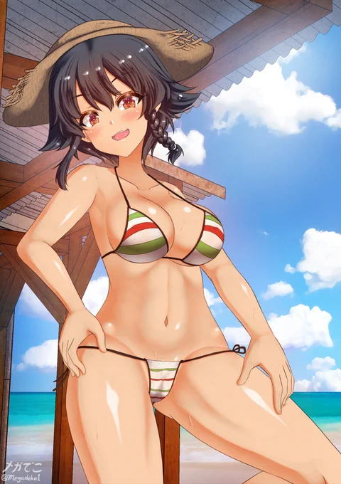 #一日一ガルパン
「ペパロニ」

夏の日差しに、やや褐色く日焼けしたペパロニ☀️。
元気な女の子なので、がっしりした体をしていると思います😌。

#ガルパン #garupan #gup 