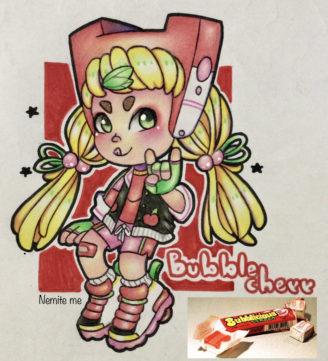 Nemite_Me's tweet photo. Meet my new #sugarsona or FC of Sugar Rush π
Her name is BubbleCherr and she is inspired by bubblicious bubble gum β¨
#art #color #red #traditionalart #drawing #fc #sugarrush #breakingralph #oc #girl #cute #chibi https://t.co/lRdGHHCJ0U