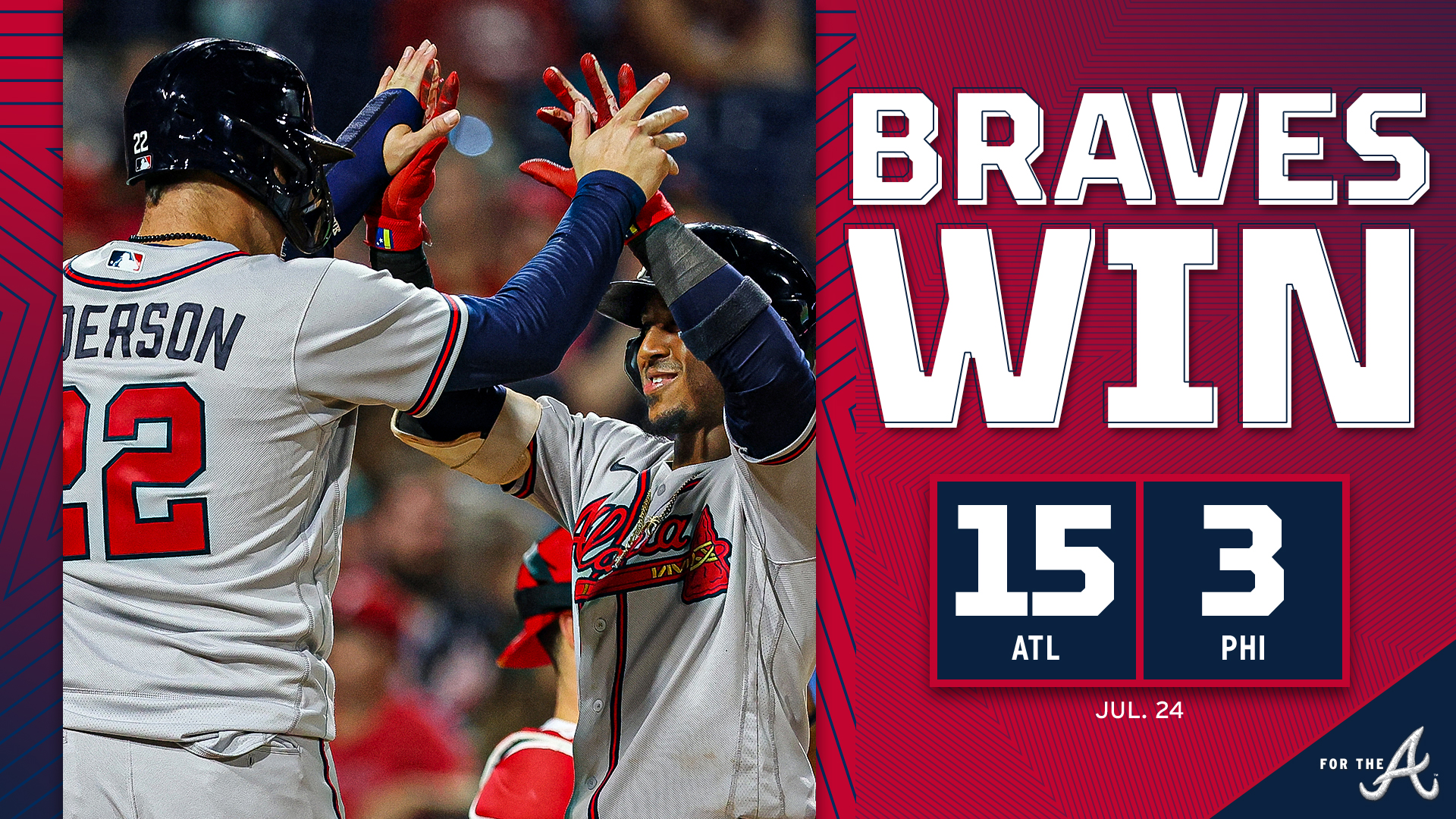 Atlanta Braves on Twitter "RECAP Braves score 15 in win vs. Phillies
